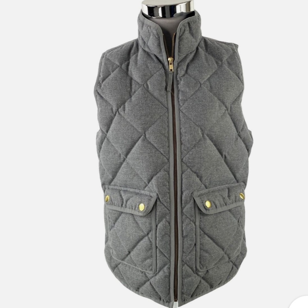 J.crew excursion, gray quilted zip vest. Size Small